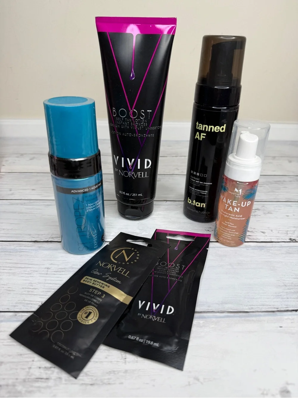 Bundle of 6 self tanning items, various